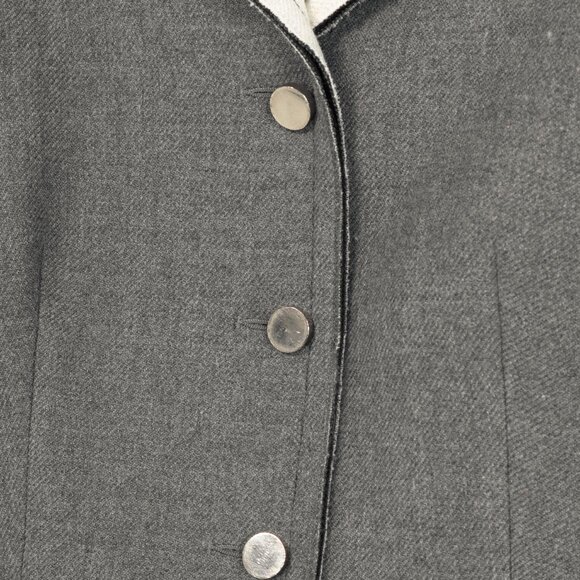 Prada Grey Wool Raw-Edge Tailored Jacket - Picture 6 of 10
